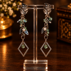Leaf Diamond Dangle Earrings